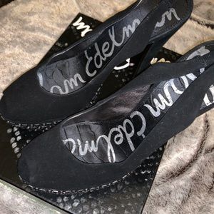 ‼️Black sling back Sam Edelman studded heel